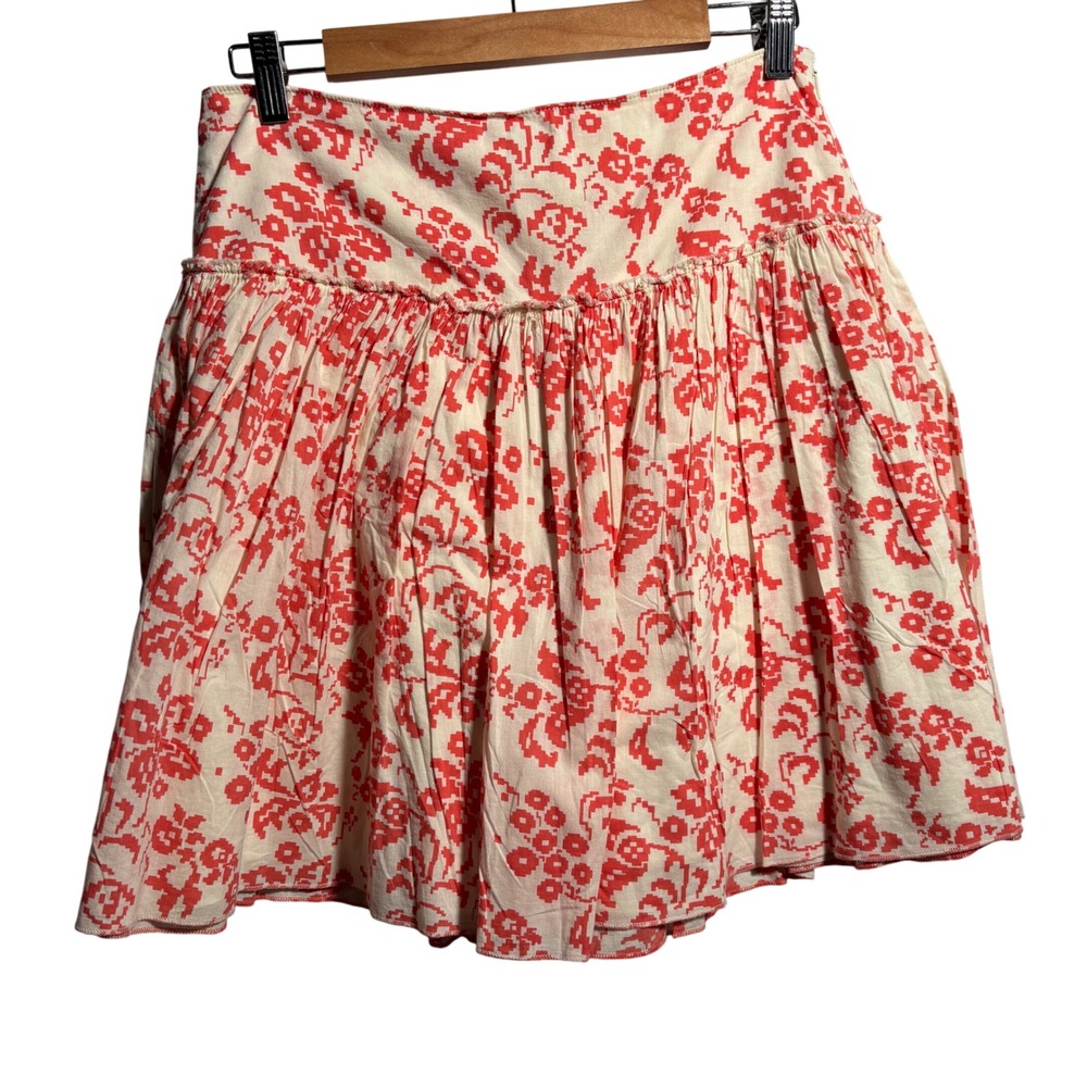 Y2K GAP Low Rise Mini Skirt Orange Cyber Floral Fairy Grunge Retro 00s Cotton 4